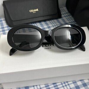 Celine Triomphe Oval Black Sunglasses